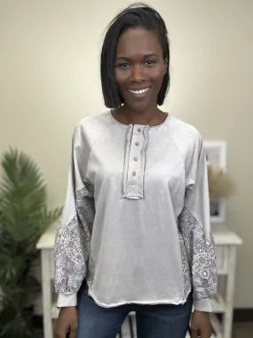 Circle Of Love Henley Long Sleeve Top