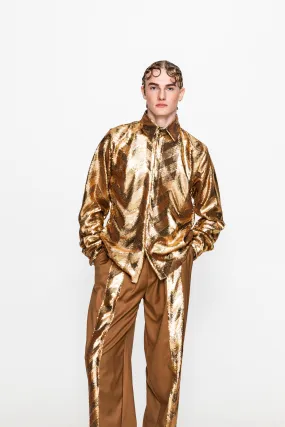 Claudio Sequined Shirt Copper