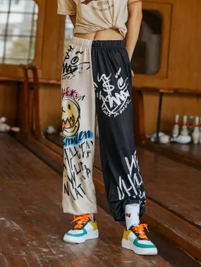 Colorblock Natural Long Women Sweatpants