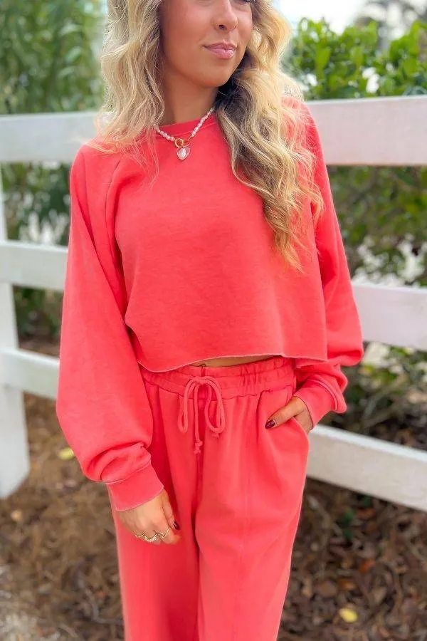 Coral Feeling Wide Leg Sweatpants