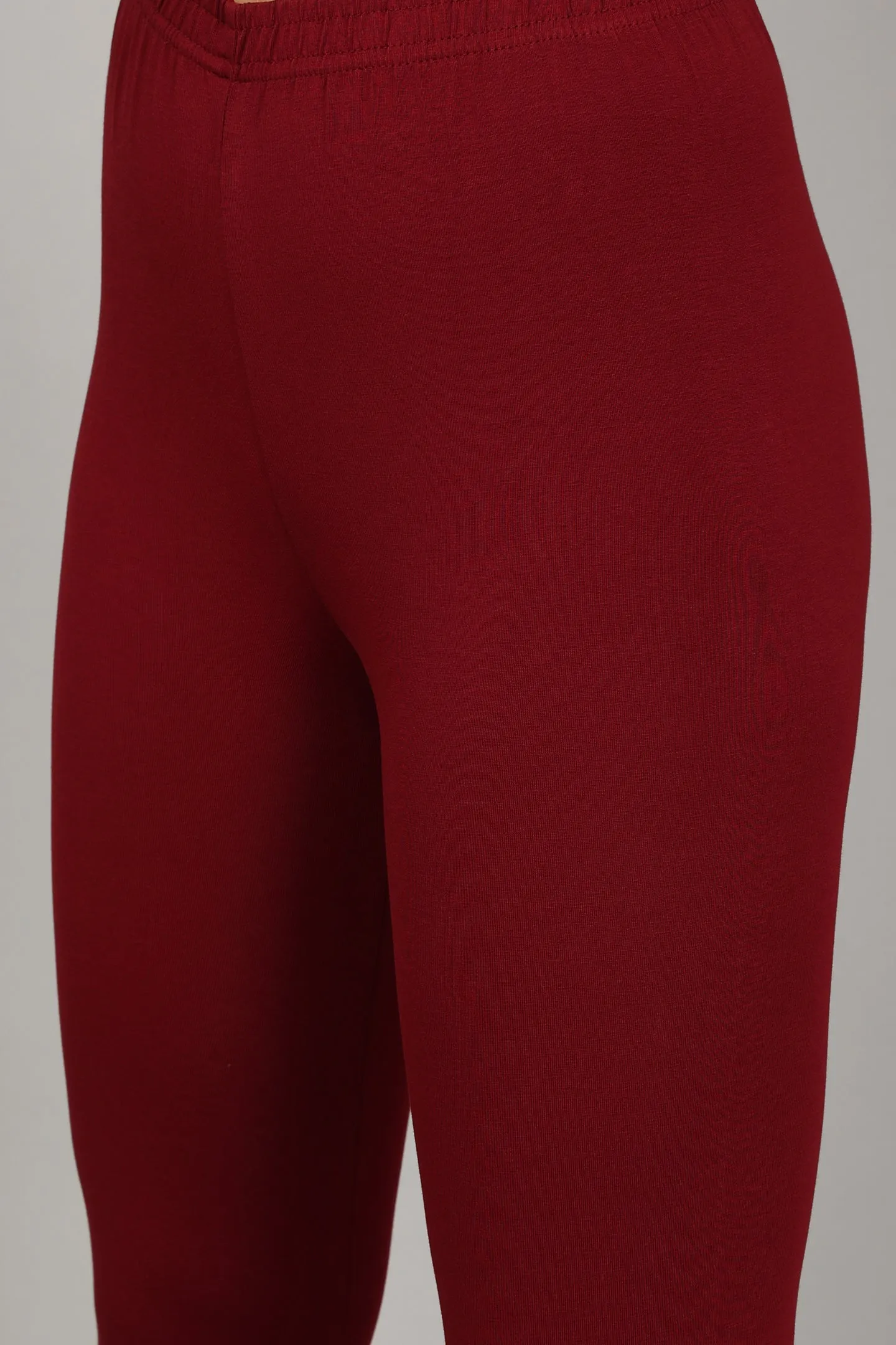 COTTON CHURIDAR LEGGINGS - MEROON