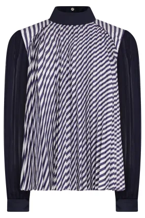 Cotton Poplin Pullover Top | Stripe