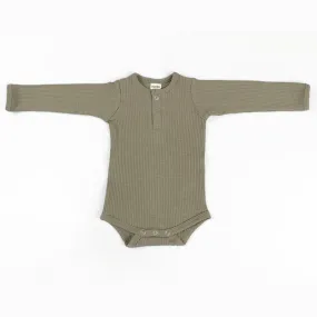 Cotton Rib Baby Bodysuit - Thyme