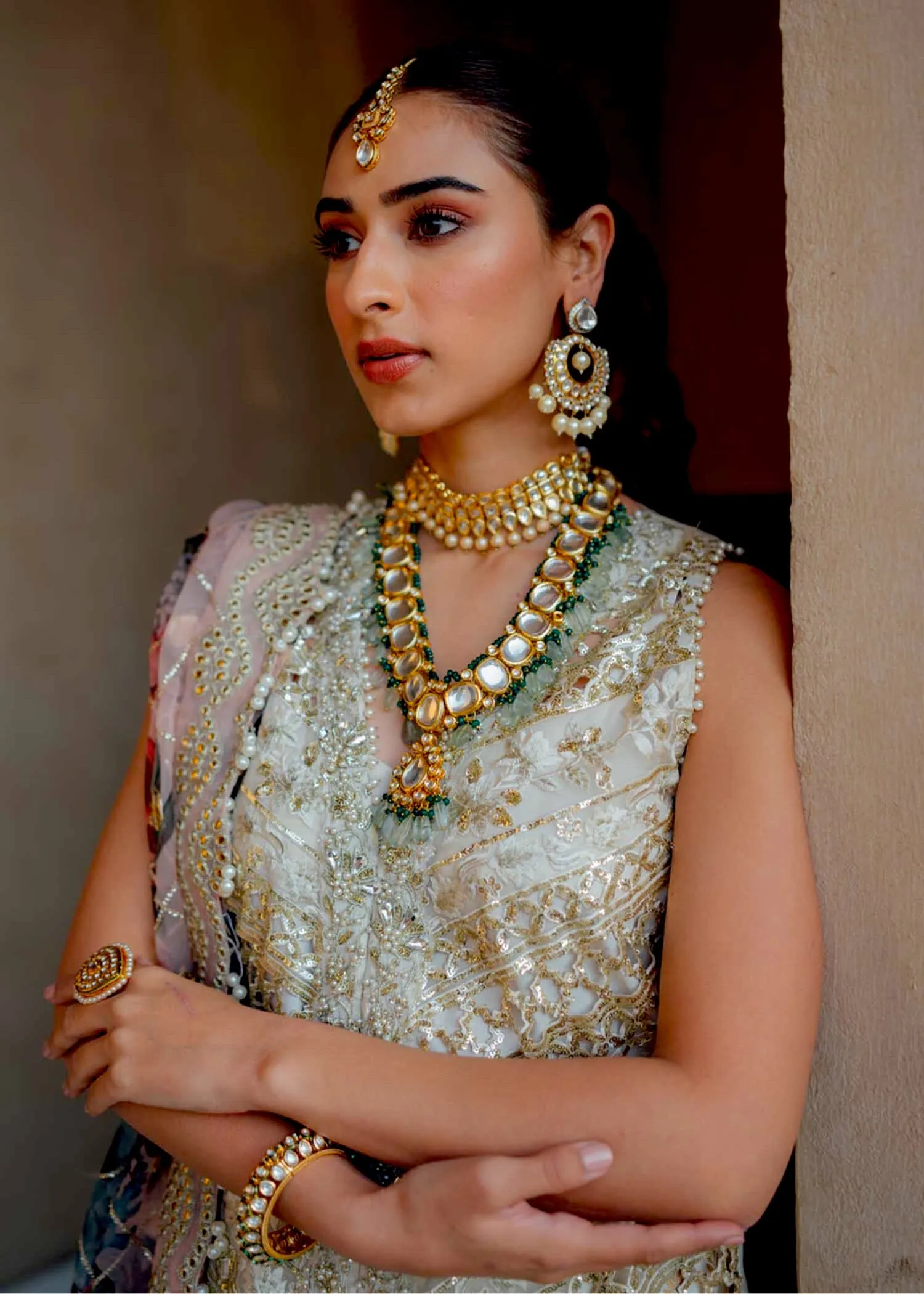 Crimson X Saira Shakira Wedding Collection – 5A - A CutWork Affair - Ivory