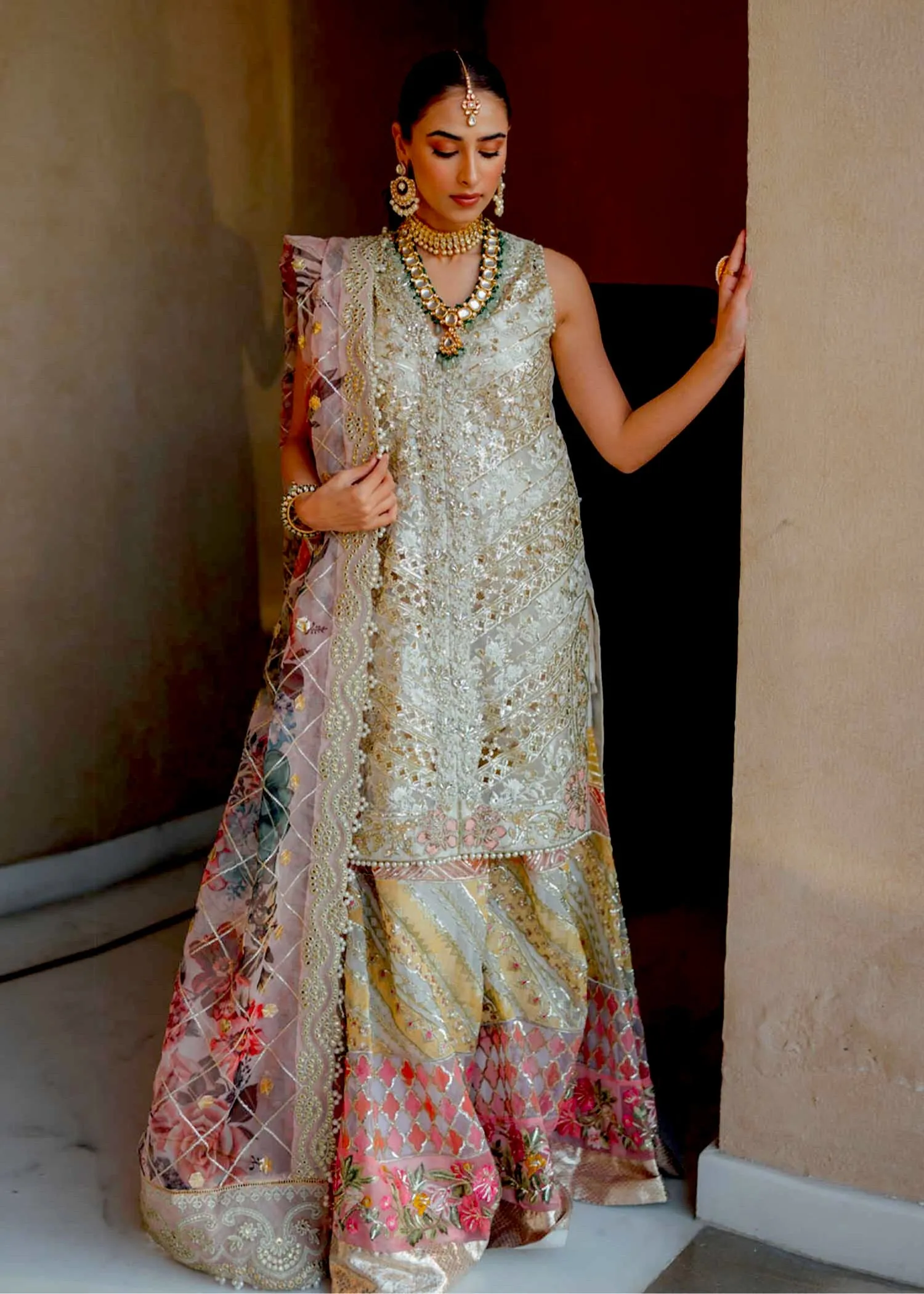 Crimson X Saira Shakira Wedding Collection – 5A - A CutWork Affair - Ivory