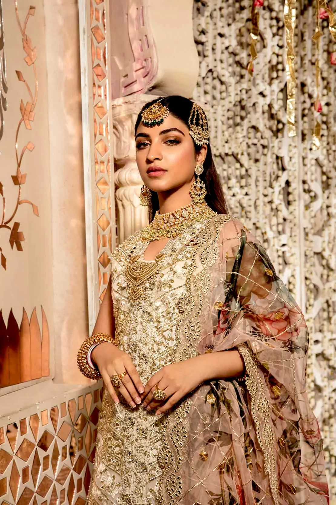 Crimson X Saira Shakira Wedding Collection – 5A - A CutWork Affair - Ivory