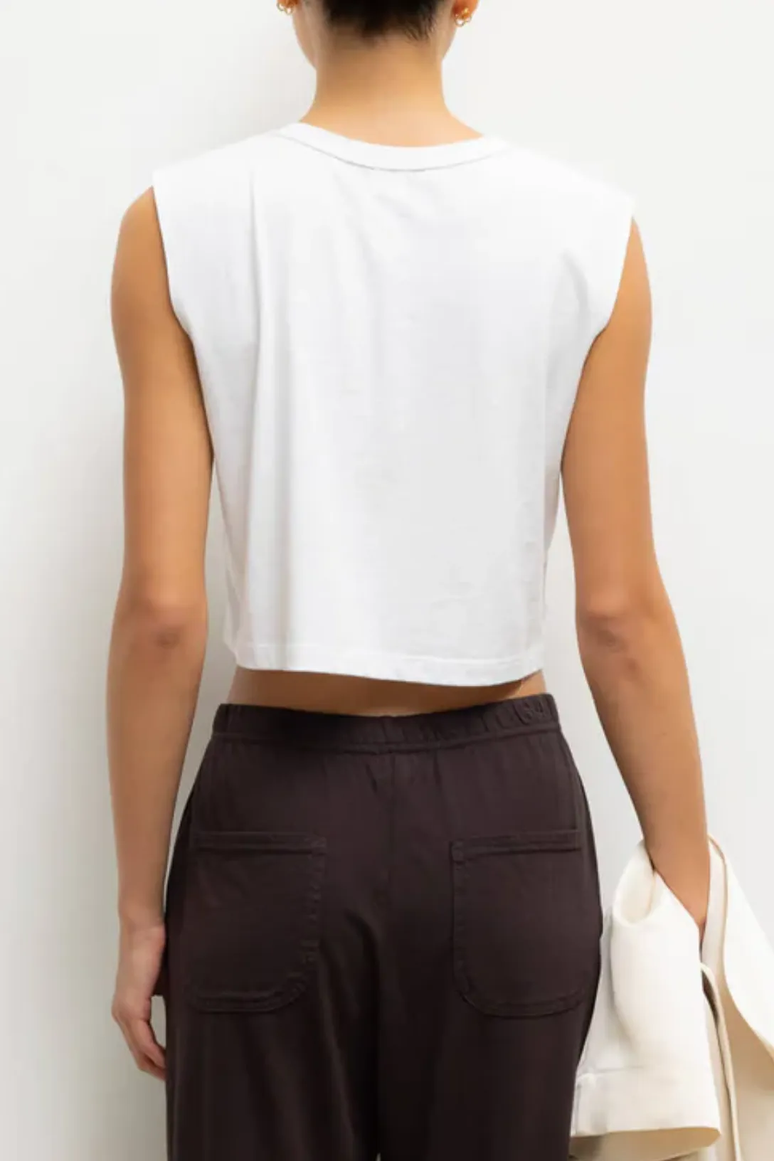 Crop Sleeveless Margo T-Shirt | White