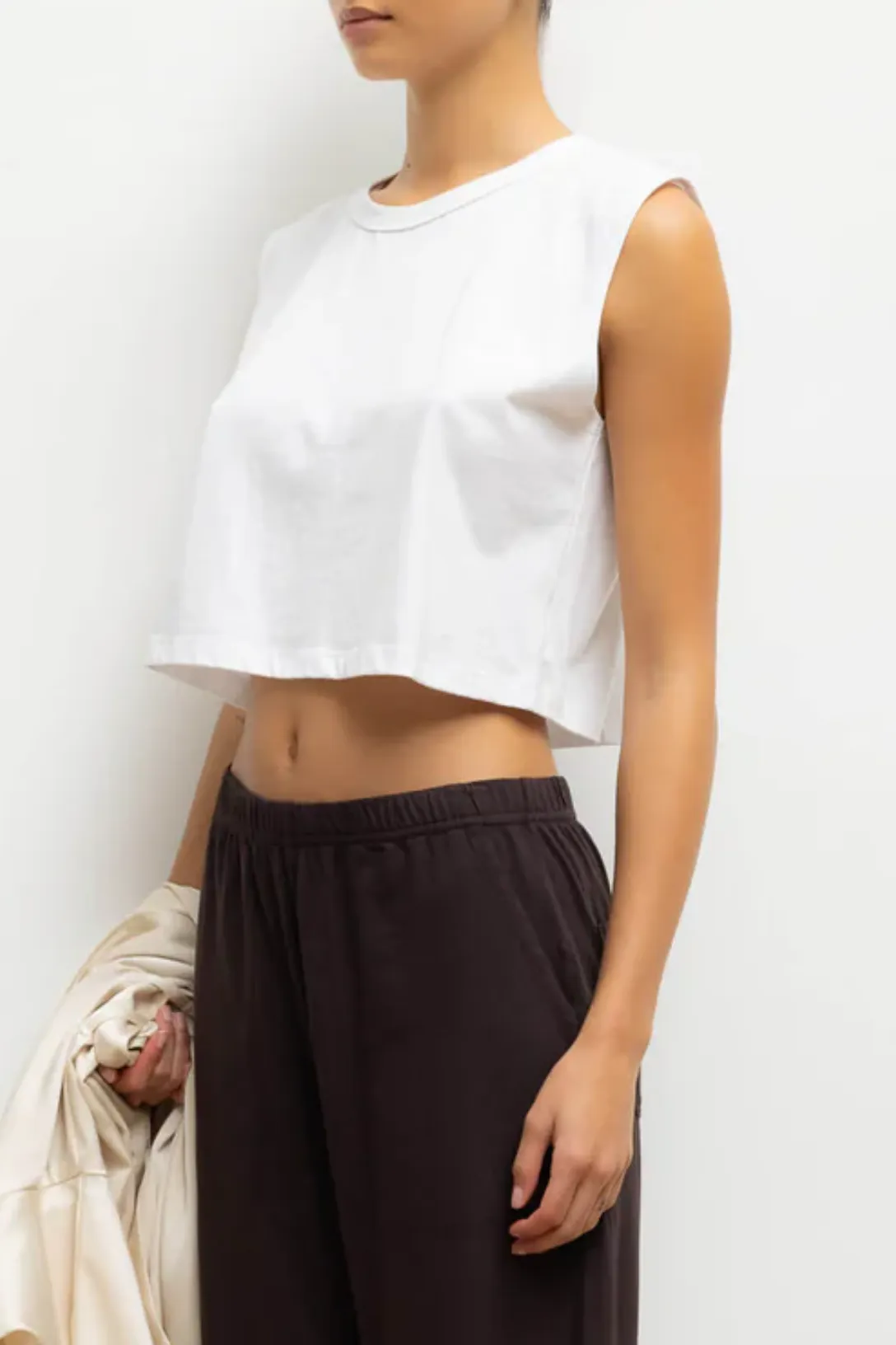 Crop Sleeveless Margo T-Shirt | White