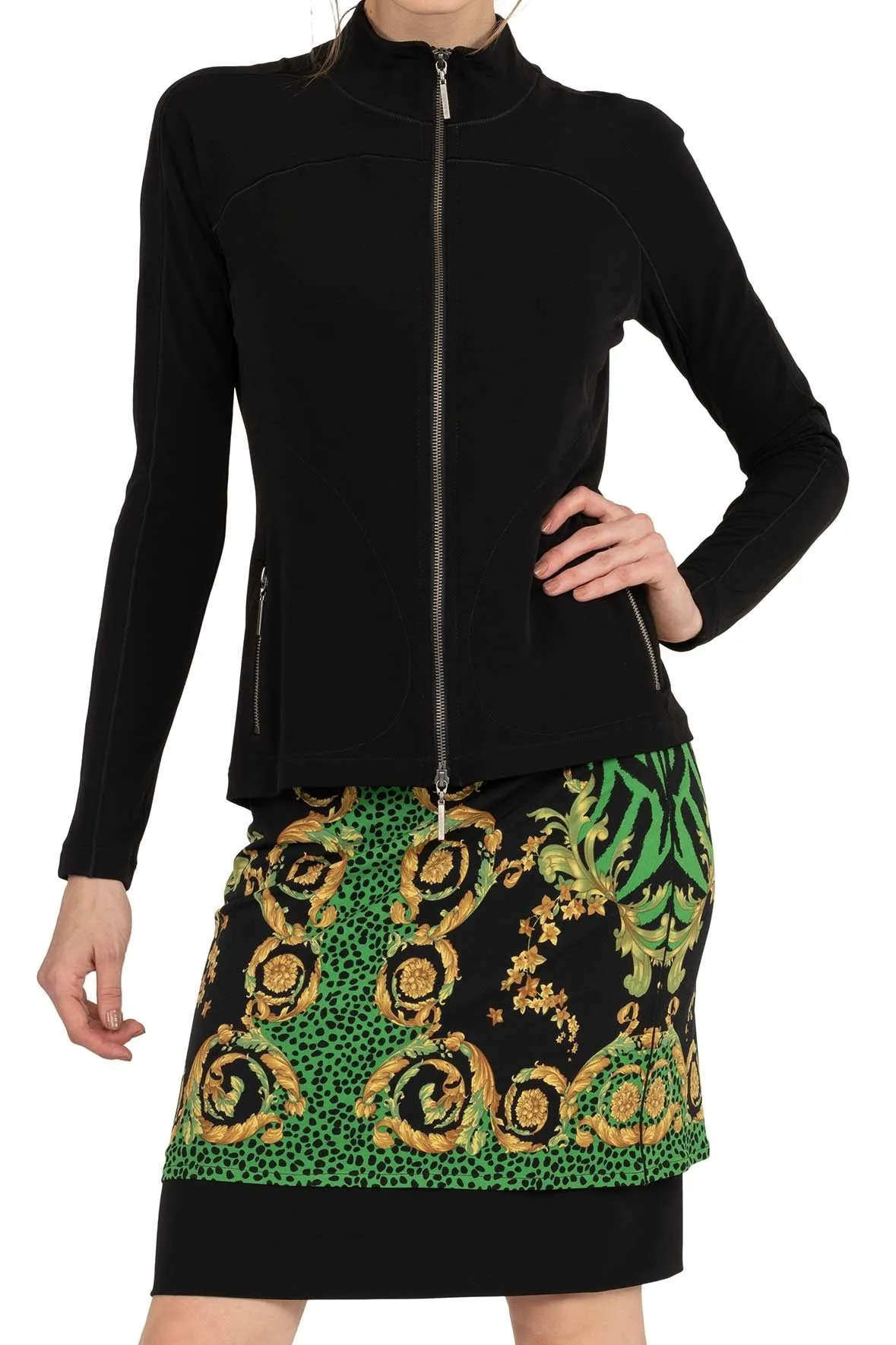 DBL Layered Mock Neck Zip Jacket
