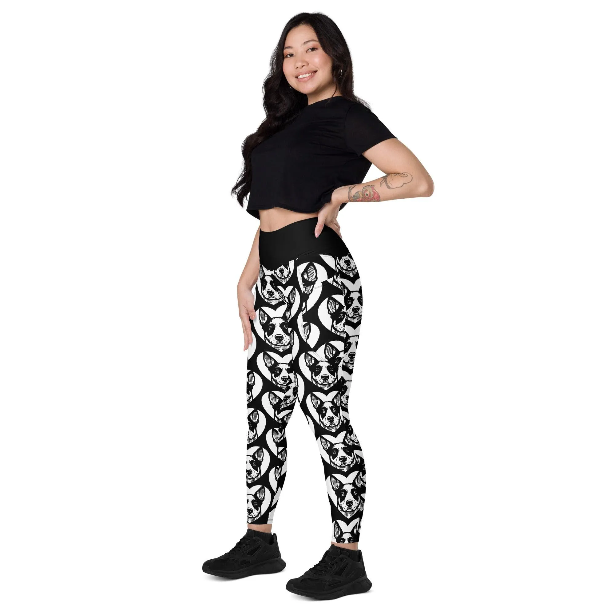 DOG BREED LEGGINGS with pockets - AUSTRALIAN STUMPY TAIL CATTLE DOG - HERTTAHOUND