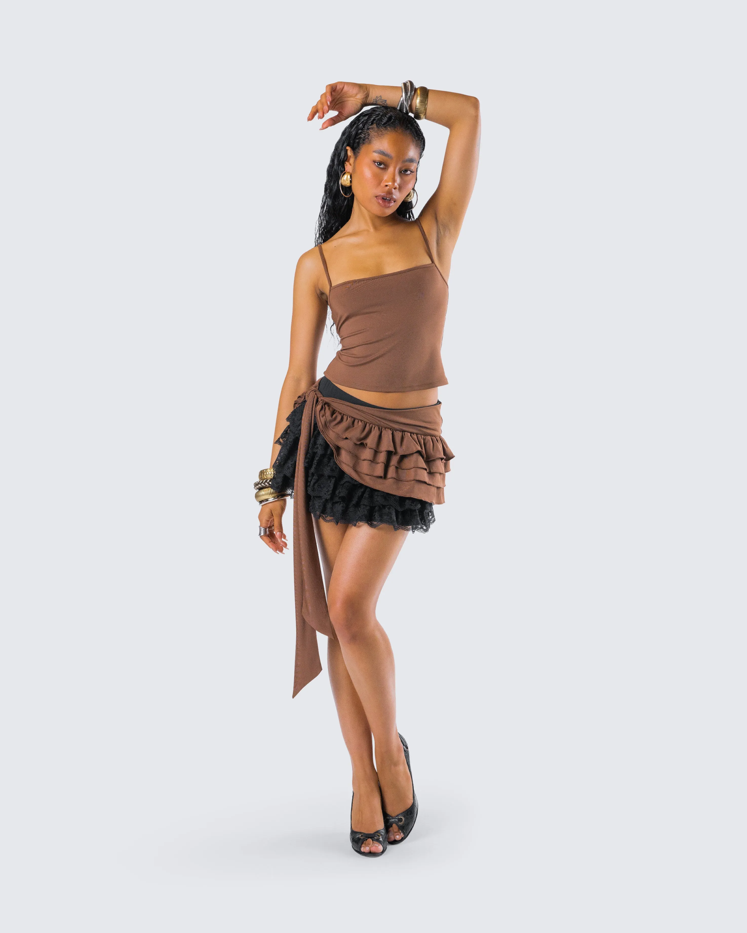 Dovie Cocoa Ruffle Set