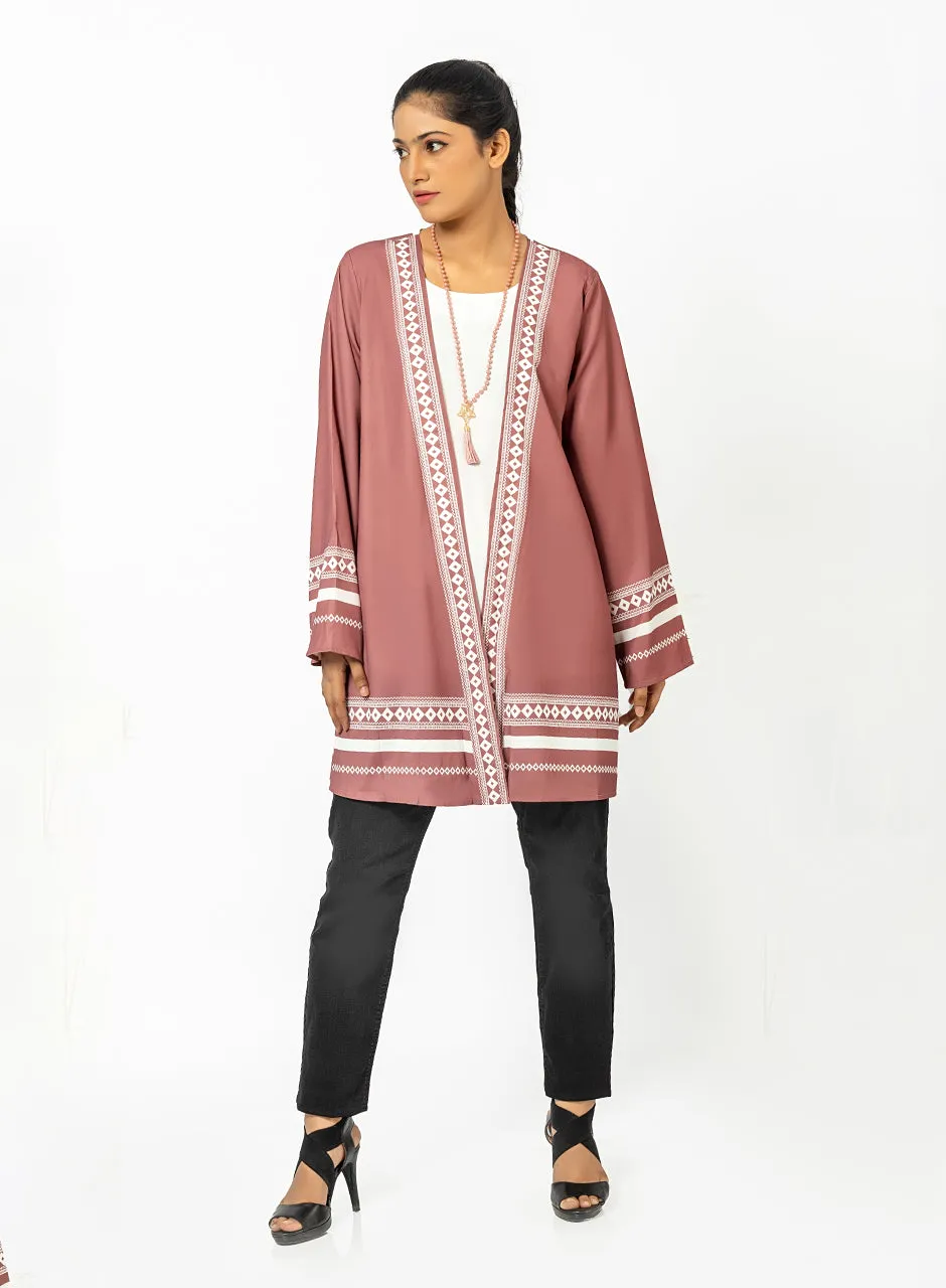 Dusty Mauve Cardigan With Inner Top