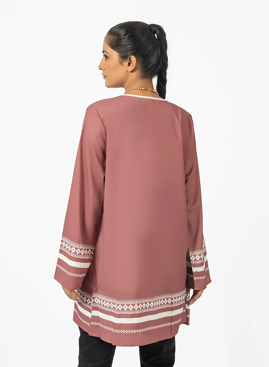 Dusty Mauve Cardigan With Inner Top