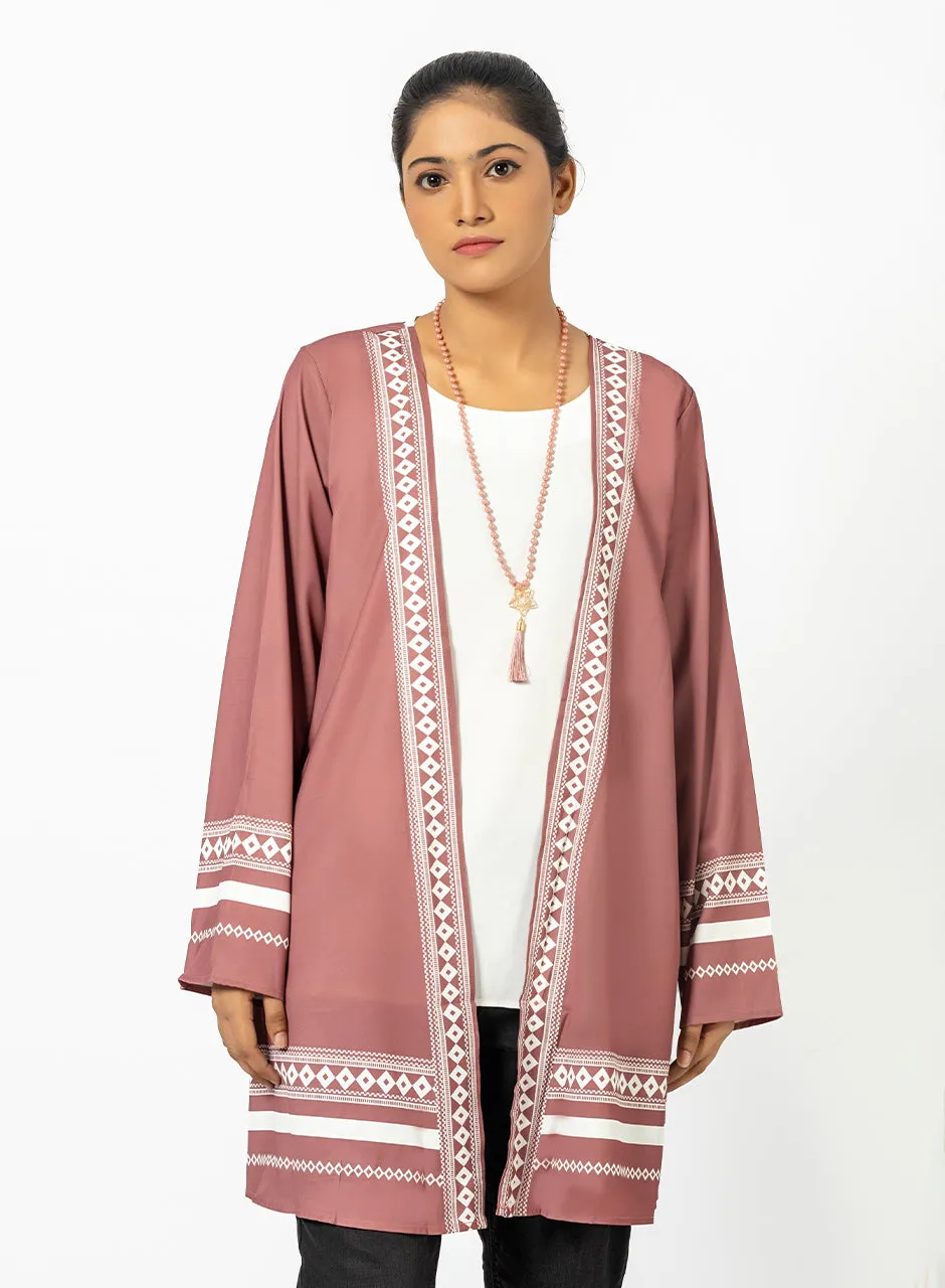 Dusty Mauve Cardigan With Inner Top