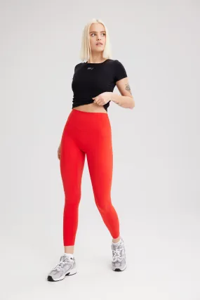 EKJ Bold Seamless Contour Leggings in Fiery Red