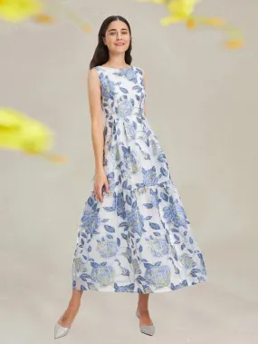Elegant Organza Sleeveless Maxi Dress
