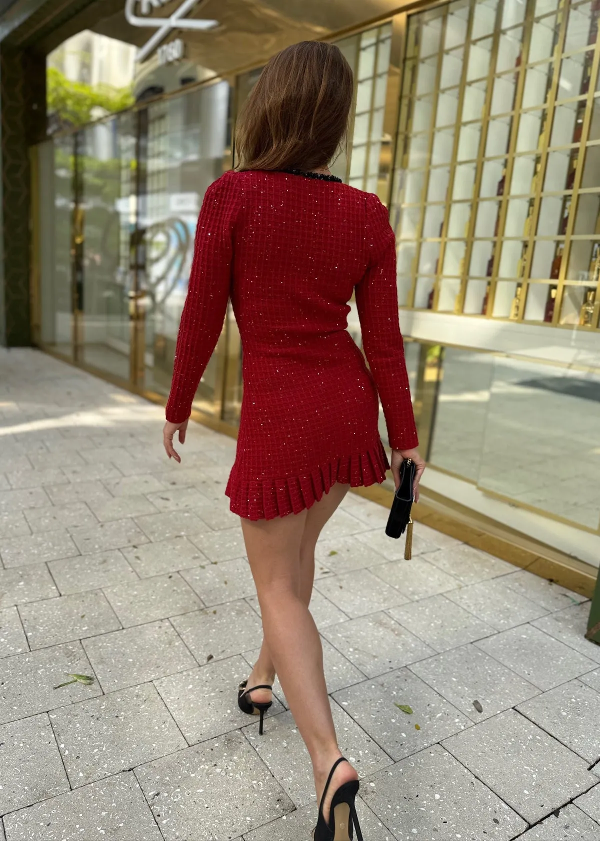 Ellie Knit Mini dress - Red