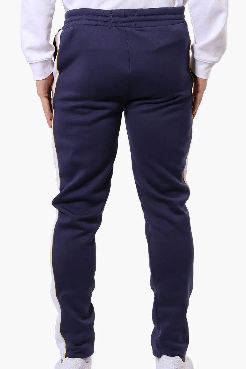 Essentials Super Triple Goose Side Stripe Tie Waist Sweatpants - Navy