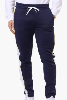 Essentials Super Triple Goose Side Stripe Tie Waist Sweatpants - Navy