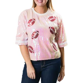 Everly- Sequined Shirt with Footballs - Fall 2024
