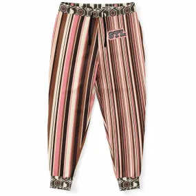 Fantasy in Pink and Brown Stripe Eco-Poly Unisex Joggers