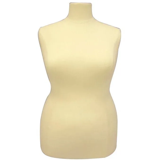 Female Display Dress Form on Natural Wood Tripod Base
