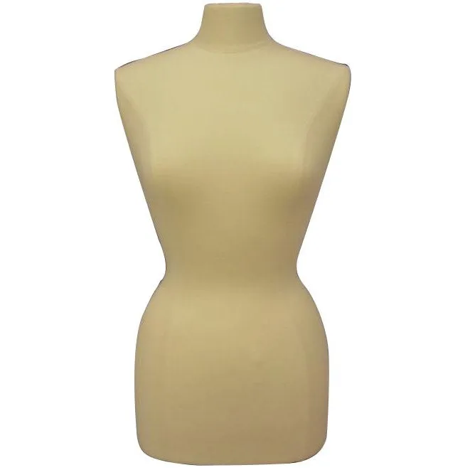 Female Display Dress Form on Natural Wood Tripod Base