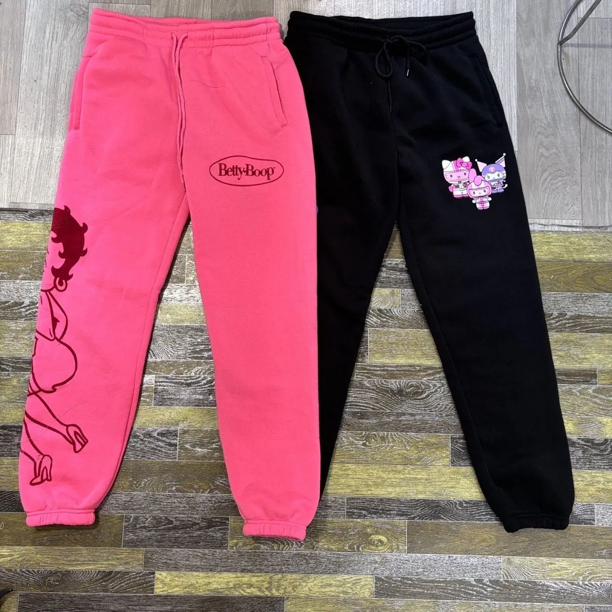 Flawed Edition Full Polyester Cartoon Print Sweatpants - Trendy Young Street Style (No Returns or Exchanges)