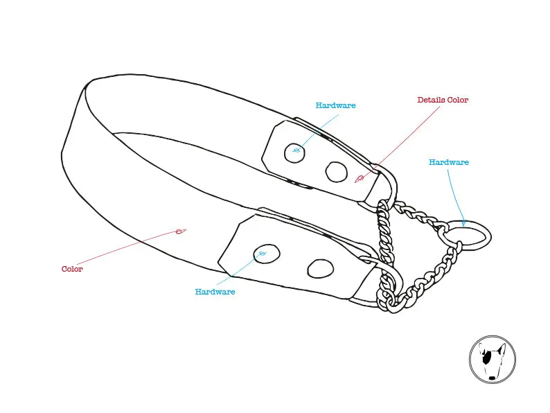 Fully Customizable Leather Martingale Dog Collar