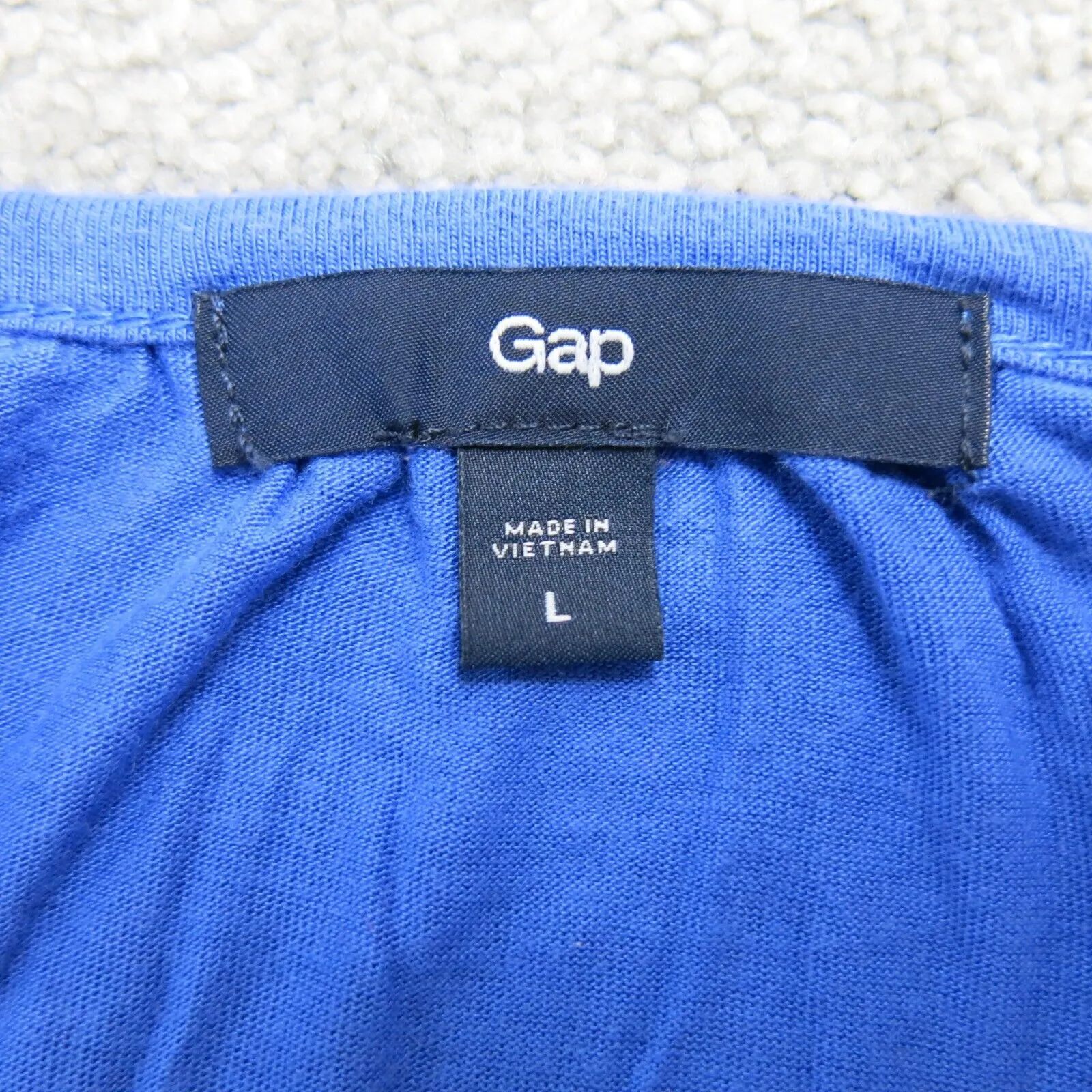 Gap Womens Henley Knitted Blouse Top Long Sleeves Solid Blue Size Large