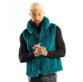 Grown & Gospel 2023 Elijah Connor Cyan Fur Vest