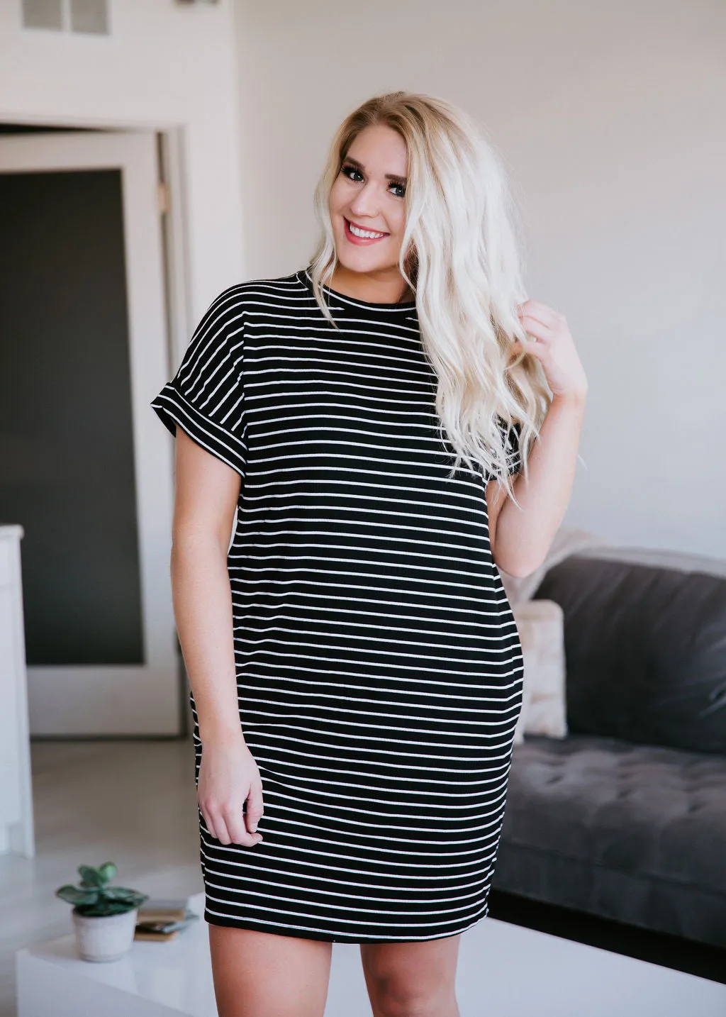 Hali Striped Ribbed Knit Dress FINAL SALE