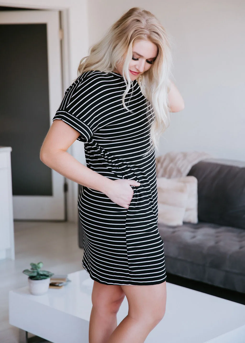 Hali Striped Ribbed Knit Dress FINAL SALE