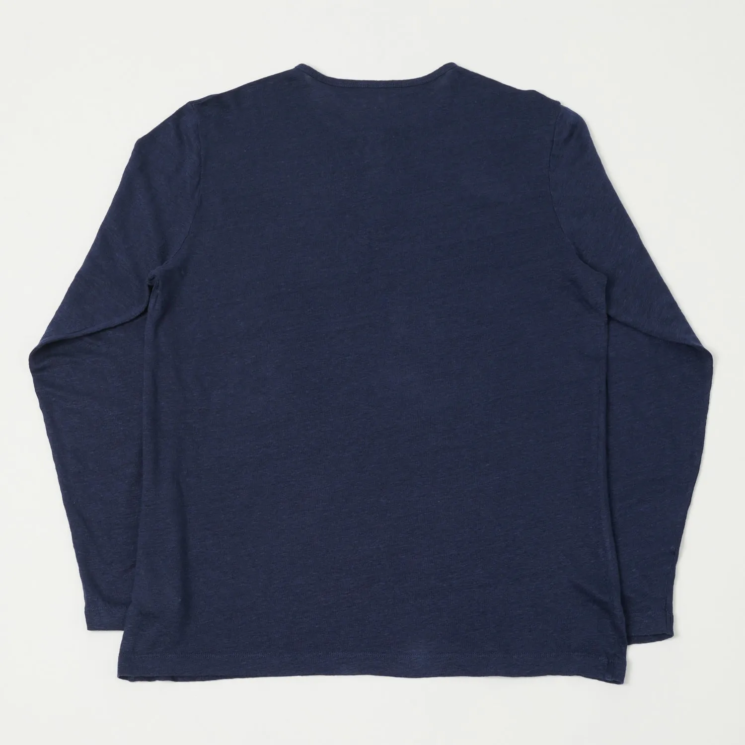 Hartford Linen Long Sleeve Henley Tee - Indigo