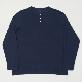 Hartford Linen Long Sleeve Henley Tee - Indigo