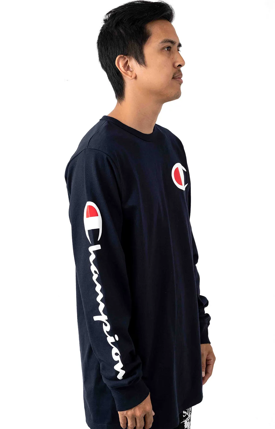 Heritage Large C Long Sleeve Shirt - Navy