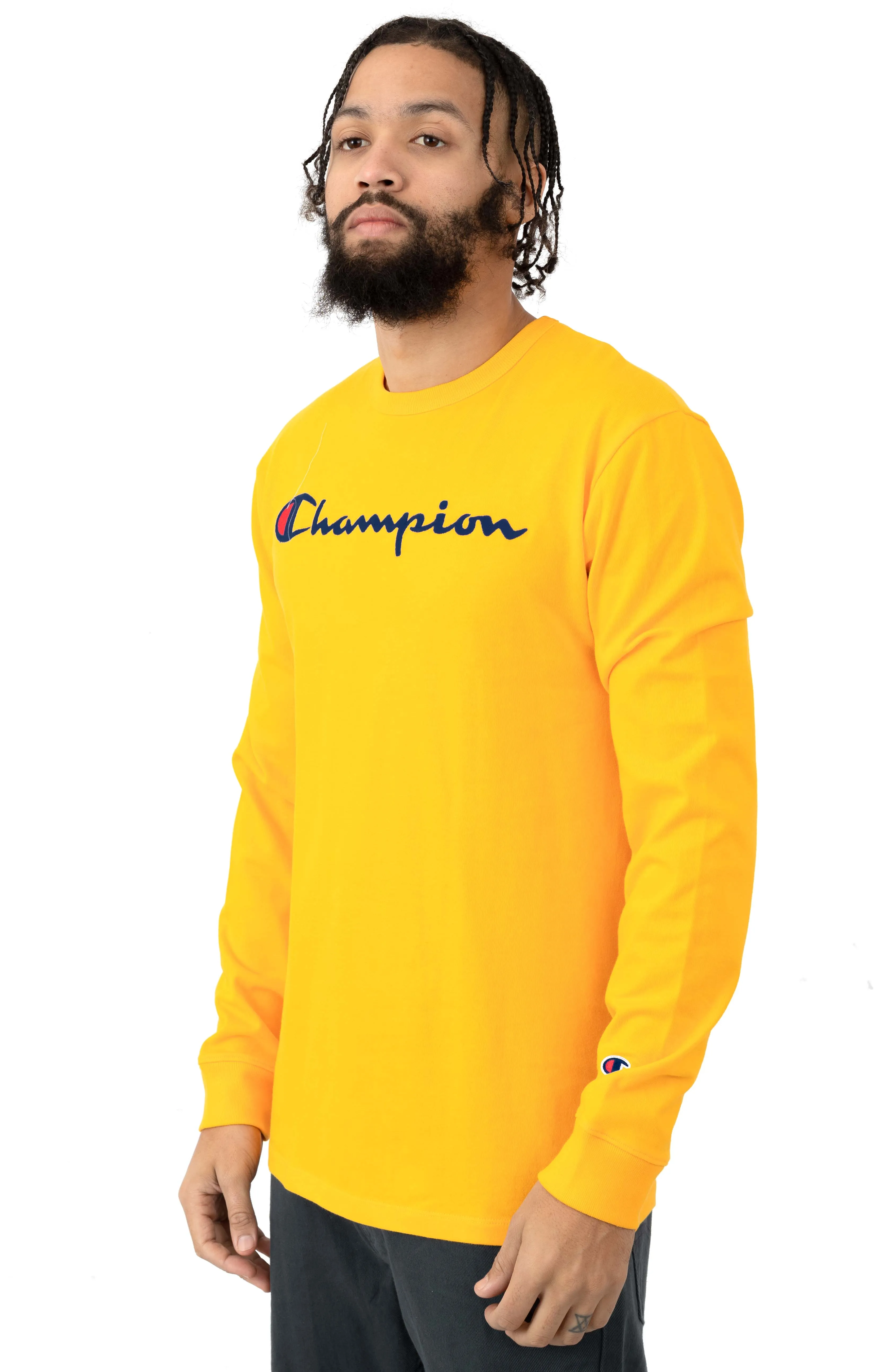 Heritage Script Embroidered Long Sleeve Shirt - C Gold