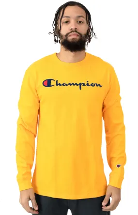 Heritage Script Embroidered Long Sleeve Shirt - C Gold