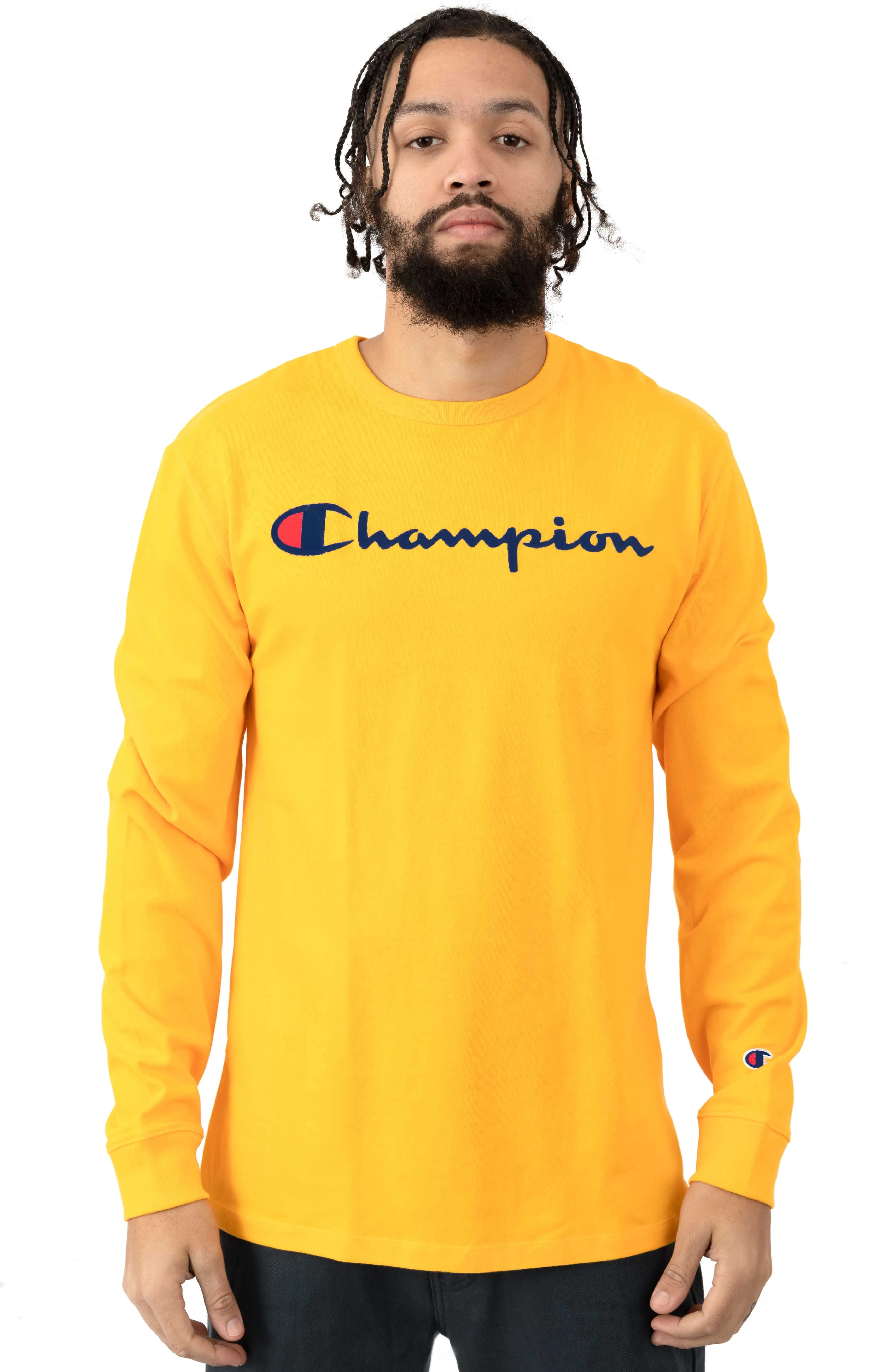Heritage Script Embroidered Long Sleeve Shirt - C Gold