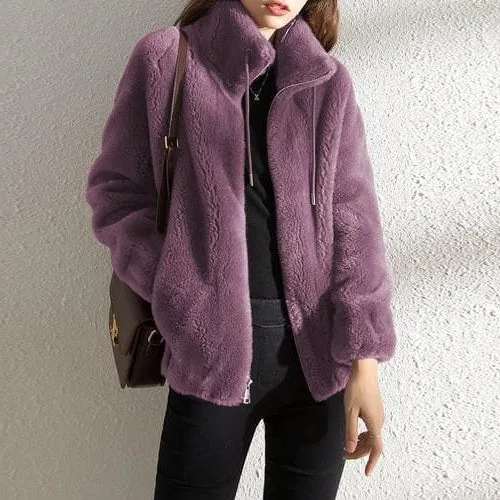 High Collar Fur Down Jacket
