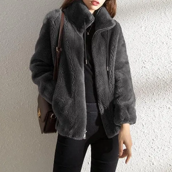 High Collar Fur Down Jacket