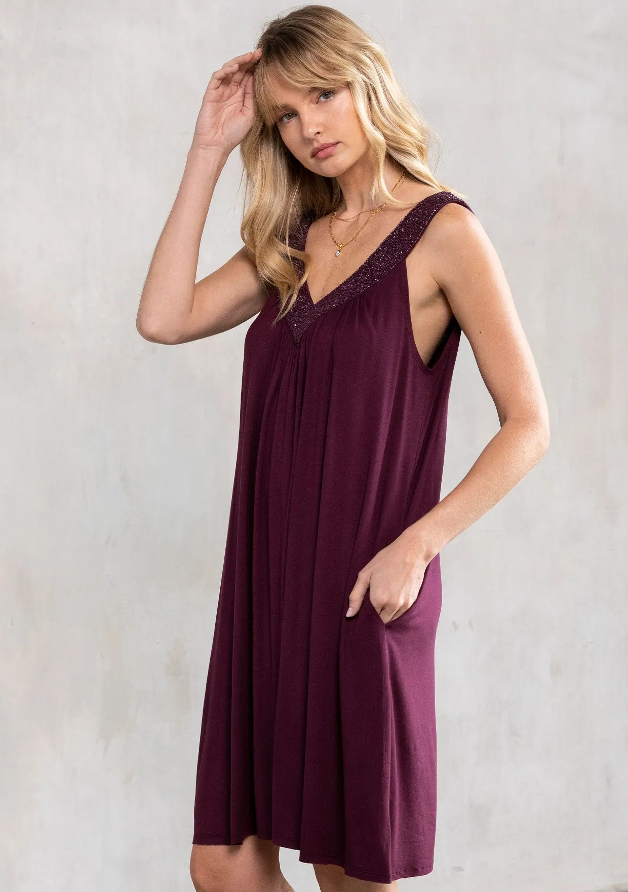 Holiday Sparkle Swing Sleeveless Mini Dress
