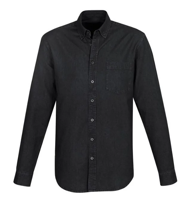 Indie Mens Long Sleeve Denim Shirt