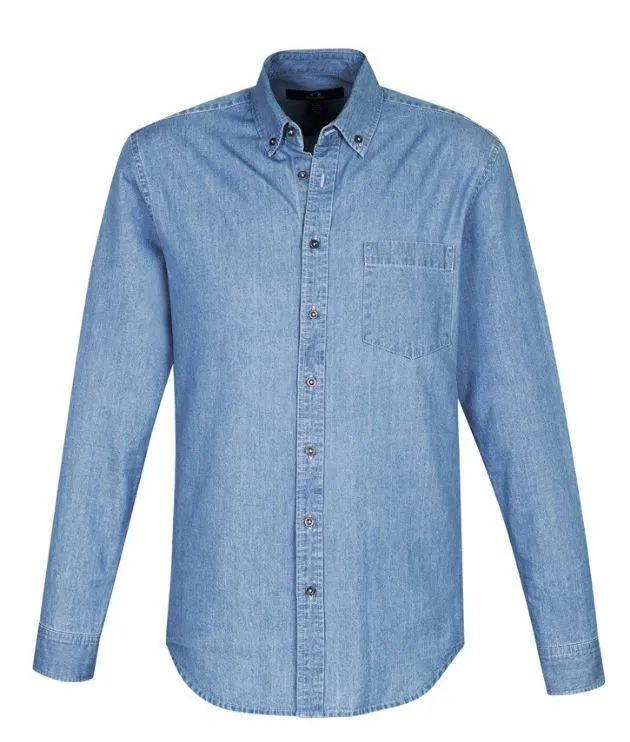 Indie Mens Long Sleeve Denim Shirt