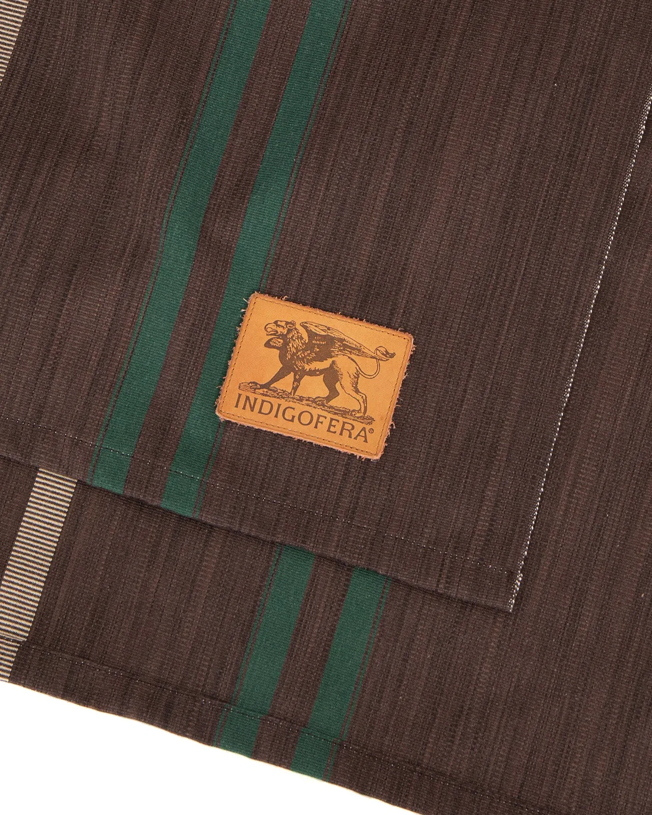 Indigofera Poncho, Cotton/Wool, Brown / Green