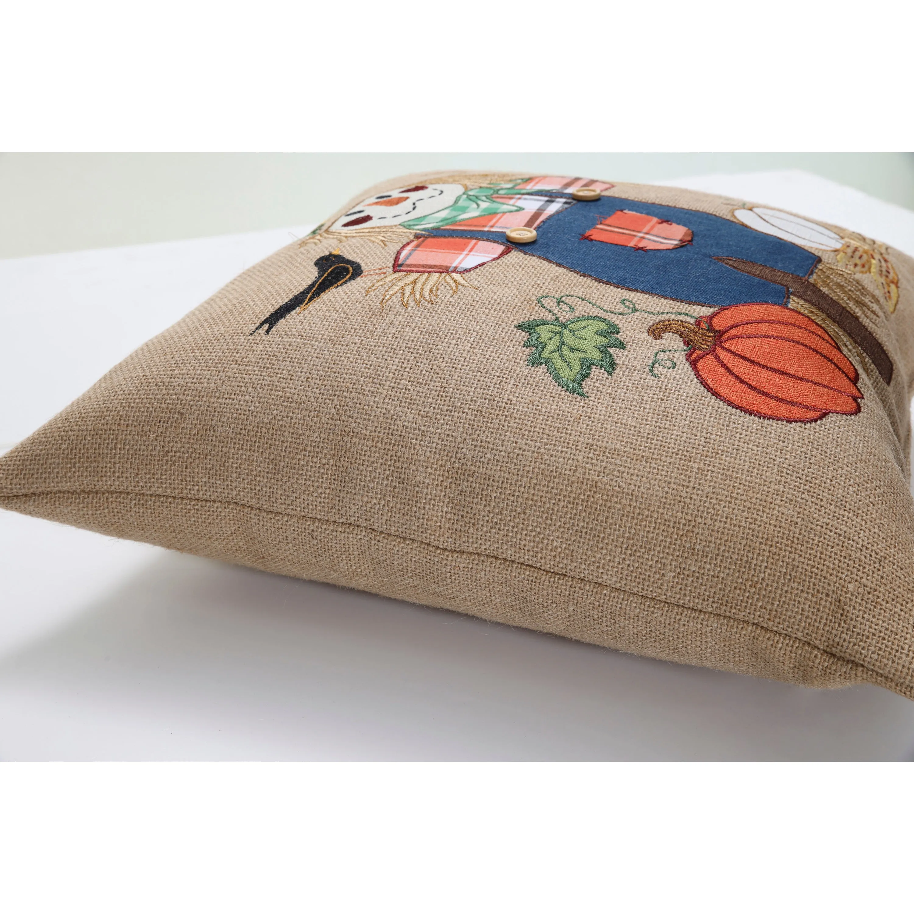 Indoor Harvest Scarecrow 16.5-inch Throw Pillow