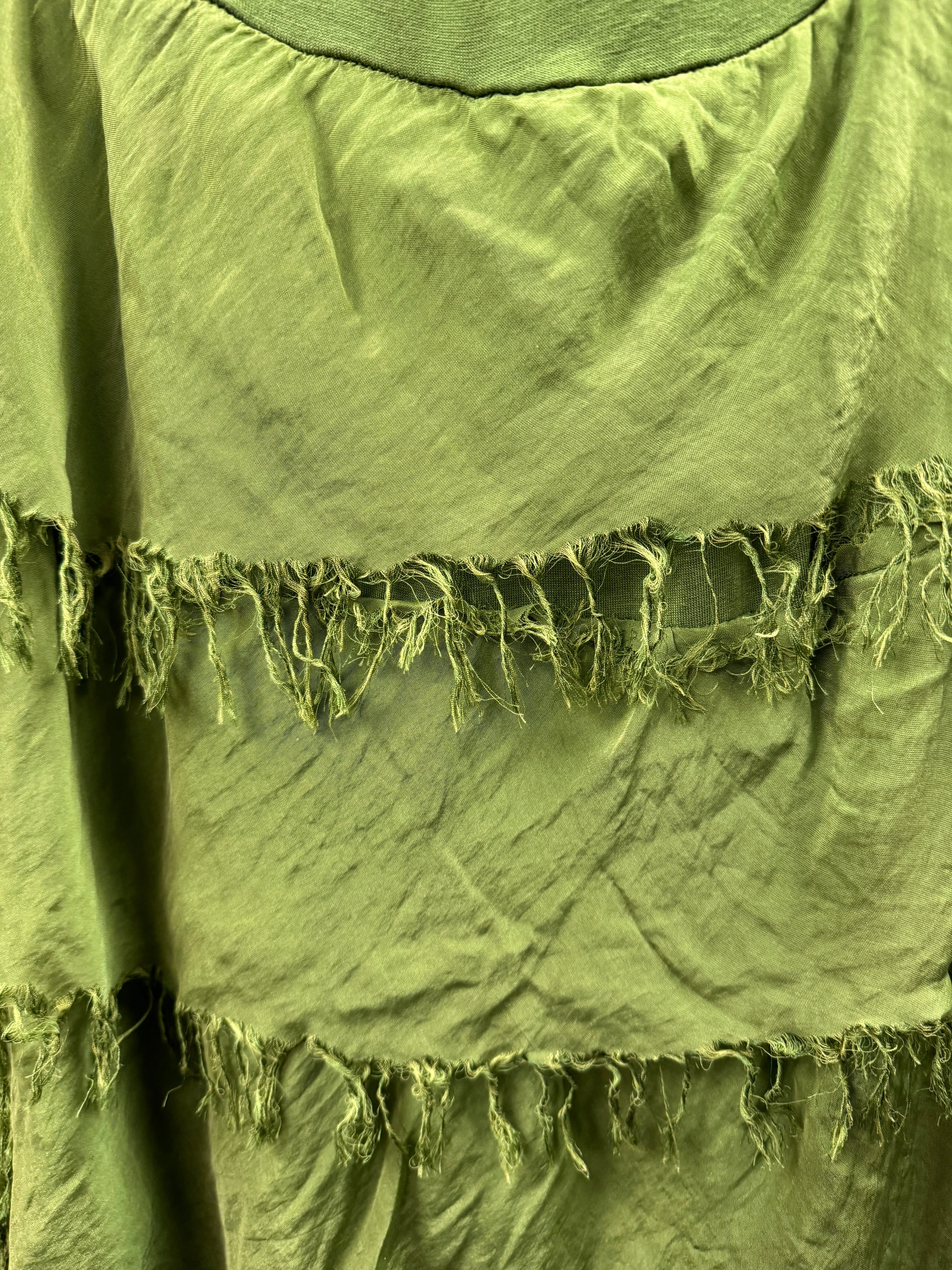 Italian layered ruffle silky pants
