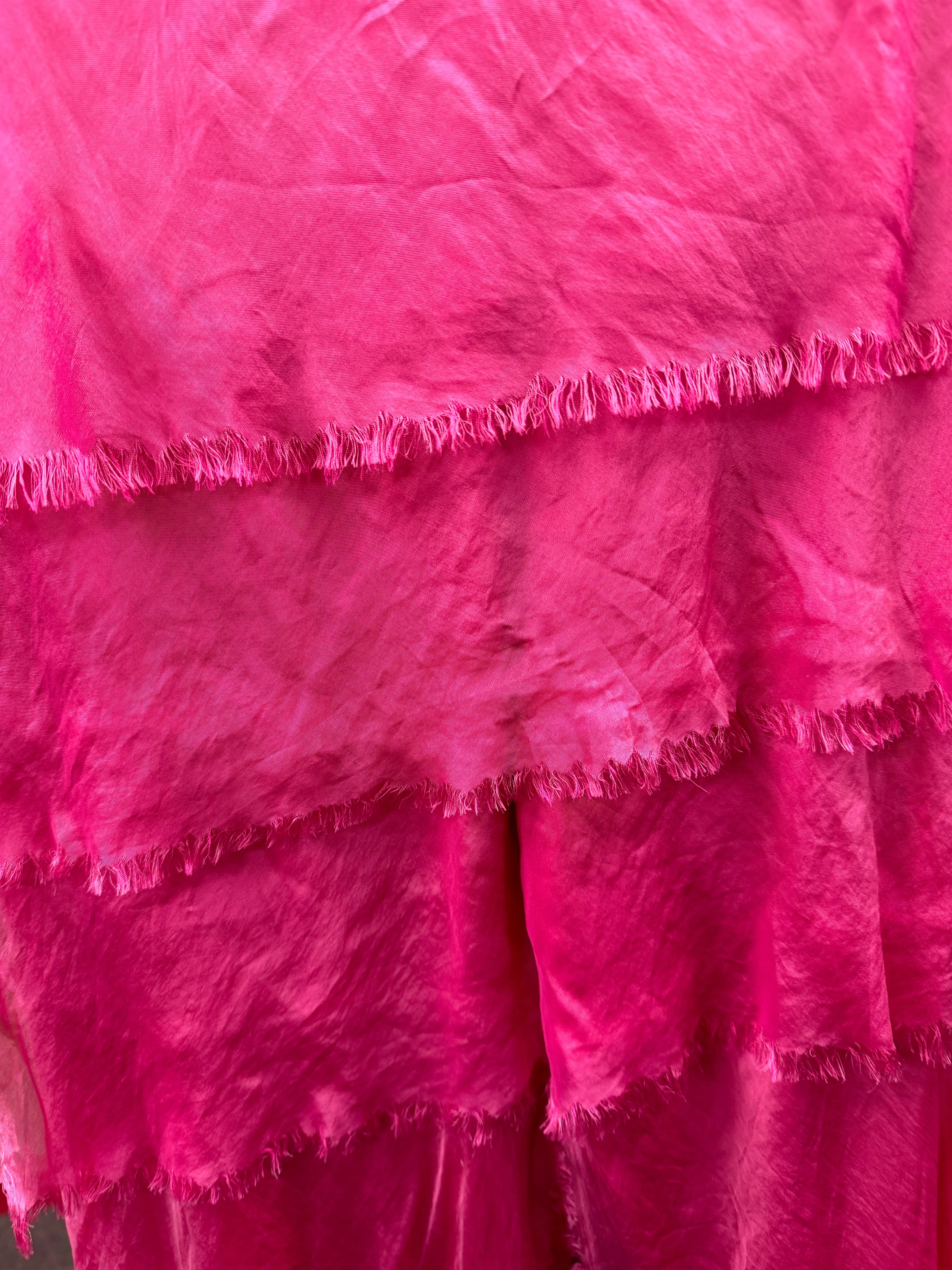 Italian layered ruffle silky pants