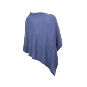 Italian Wool/Cashmere Mix Denim Poncho from Cadenza