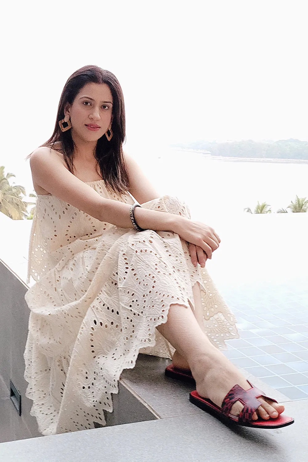 Ivory Off-Shoulder Skirt Set